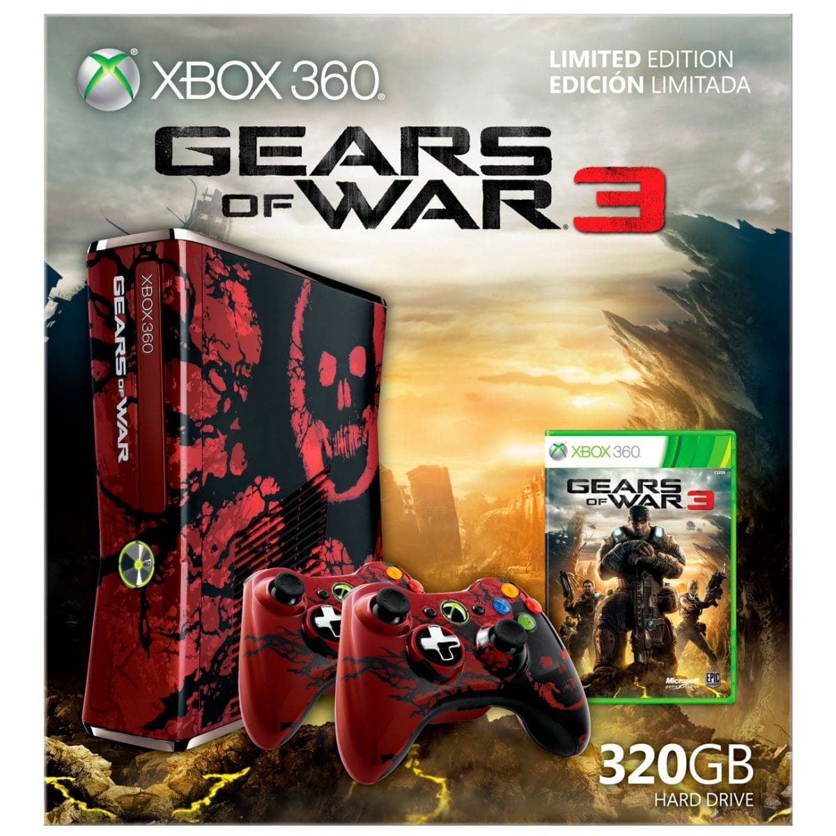 Xbox 360 Gears of War 3 Limited Edition Console Bundle With Kinect